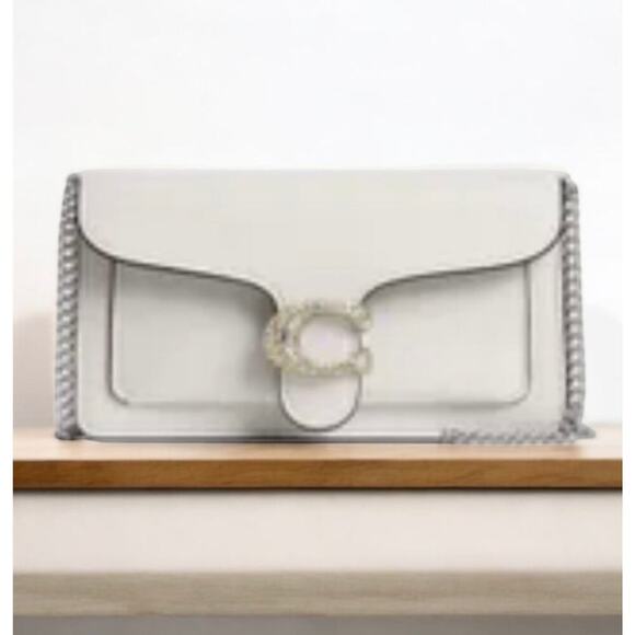 NWT Coach CX245 Tabby Chain Clutch Bag With Pave Crystals - Picture 1 of 13